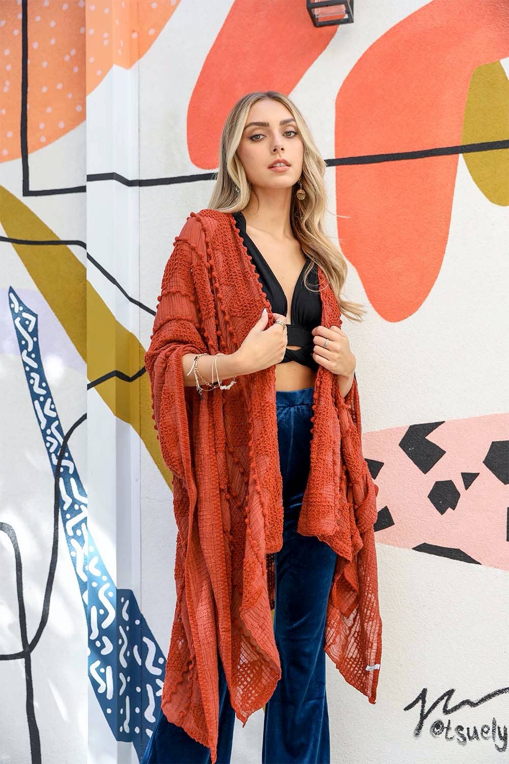 Boho Zig Zag Pattern Kimono