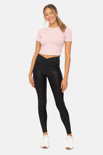 Load image into Gallery viewer, Leather Look Crossover Leggings
