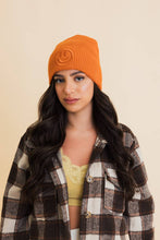 Load image into Gallery viewer, Happy Face Embroidered Ribbed Knit Beanie
