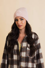 Load image into Gallery viewer, Happy Face Embroidered Ribbed Knit Beanie
