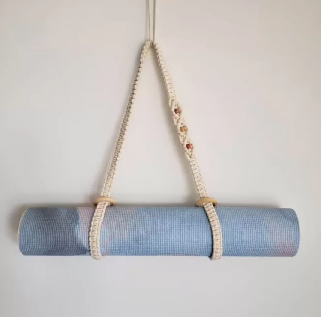 Yoga Mat Carry Strap Handmade Boho Crochet Macrame Adjustable Shoulder  Strap For Yoga Mat Pilates E